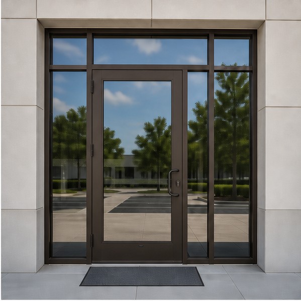 Bronze commercial aluminum glass storefront door